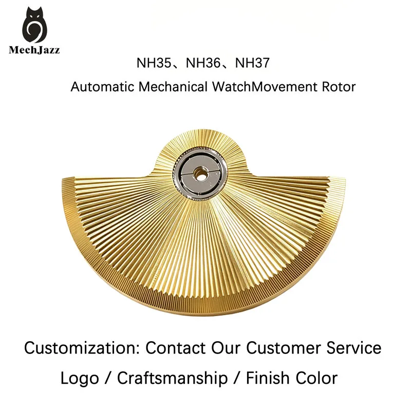 MechJazz Sunburst Watch Rotor, Automatic Oscillating Weight for Mechanical Movement, Fits NH35 NH36 Movements, Watch Mod Parts