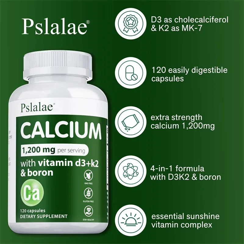 

Calcium 1,200 Mg with Vitamin D3 for Women & Men - Improves Absorption, Supports Bone, Immune and Heart HealthSupplements