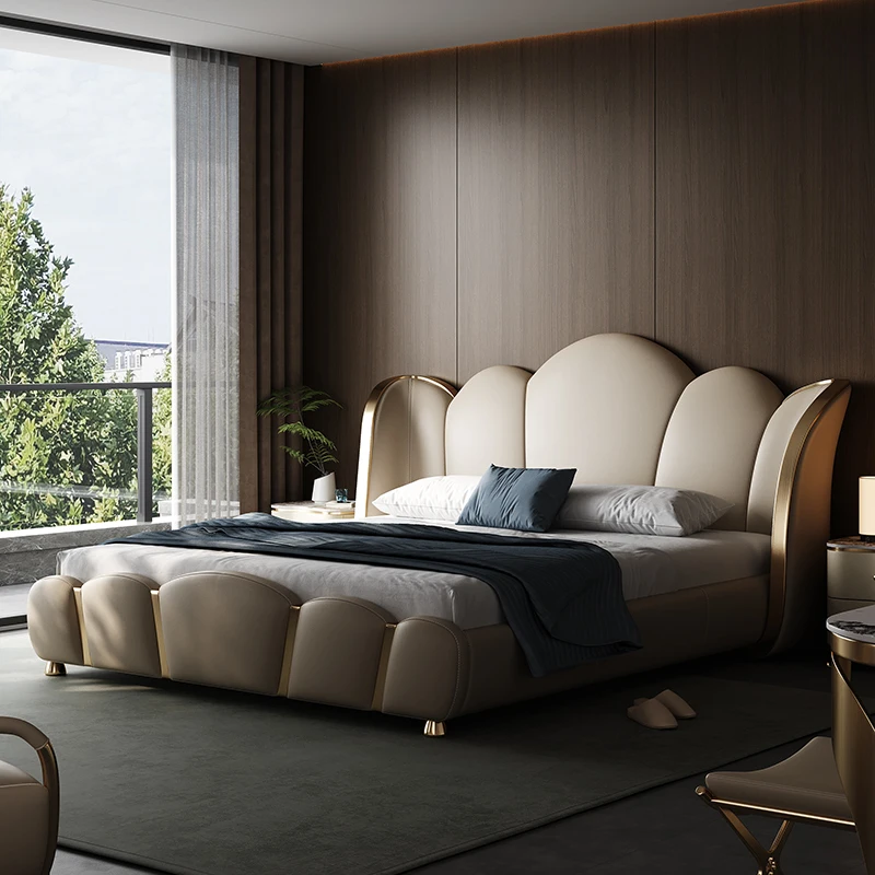 

Reception Minimalist Romantic Bed Wedding Show Bedroom Luxury Designer Light Luxury Double Bed Salon Beliche Hotel Furniture