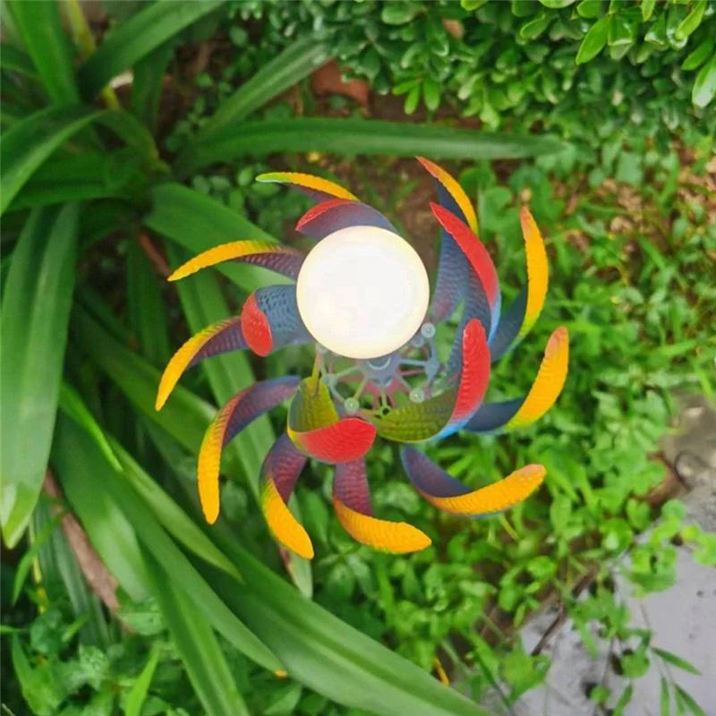 Garden Wind Spinners - เดิมพันโลหะตกแต่งพร้อมเดิมพันสวนและไฟขับเคลื่อนด้วยลม - การตกแต่งลานทนทานใช้งานง่าย