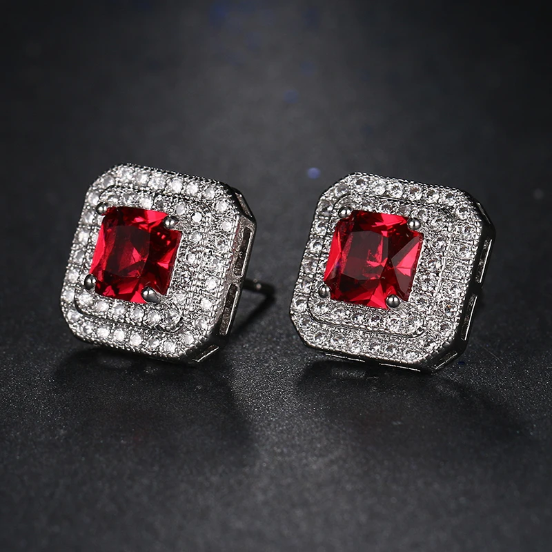 SUGO 2022 Summer New Arrival Trend Retro Pomegranate Red Cost-effective Stud Earrings for Lovely Girls Beautiful Birthday Gift