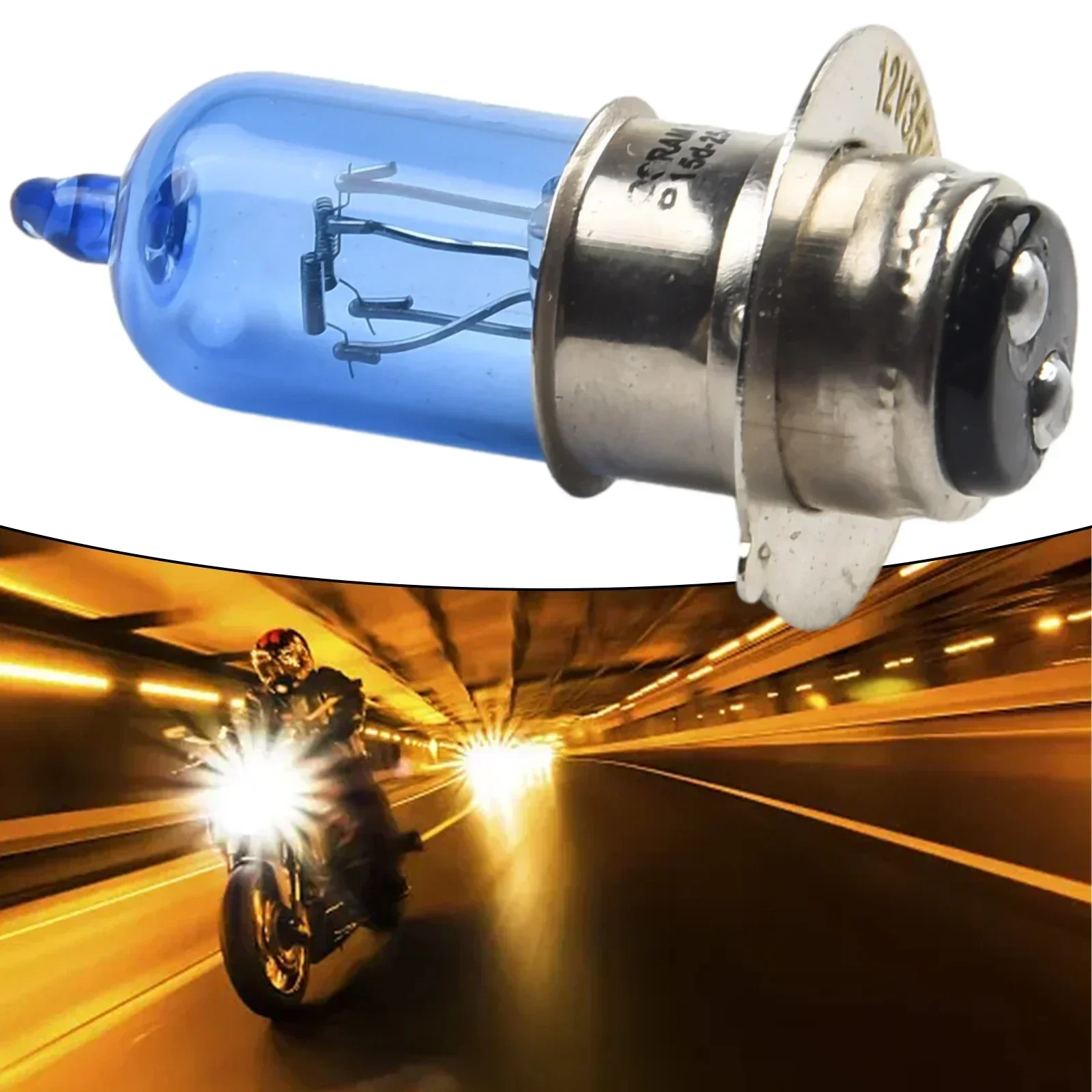 35W Halogen Bulb 12V 6000K/4500K Super Bright H6 T19 P15D Motorcycle Headlight Bulbs Lamp Fits Electric Vehicles UTV Scooters