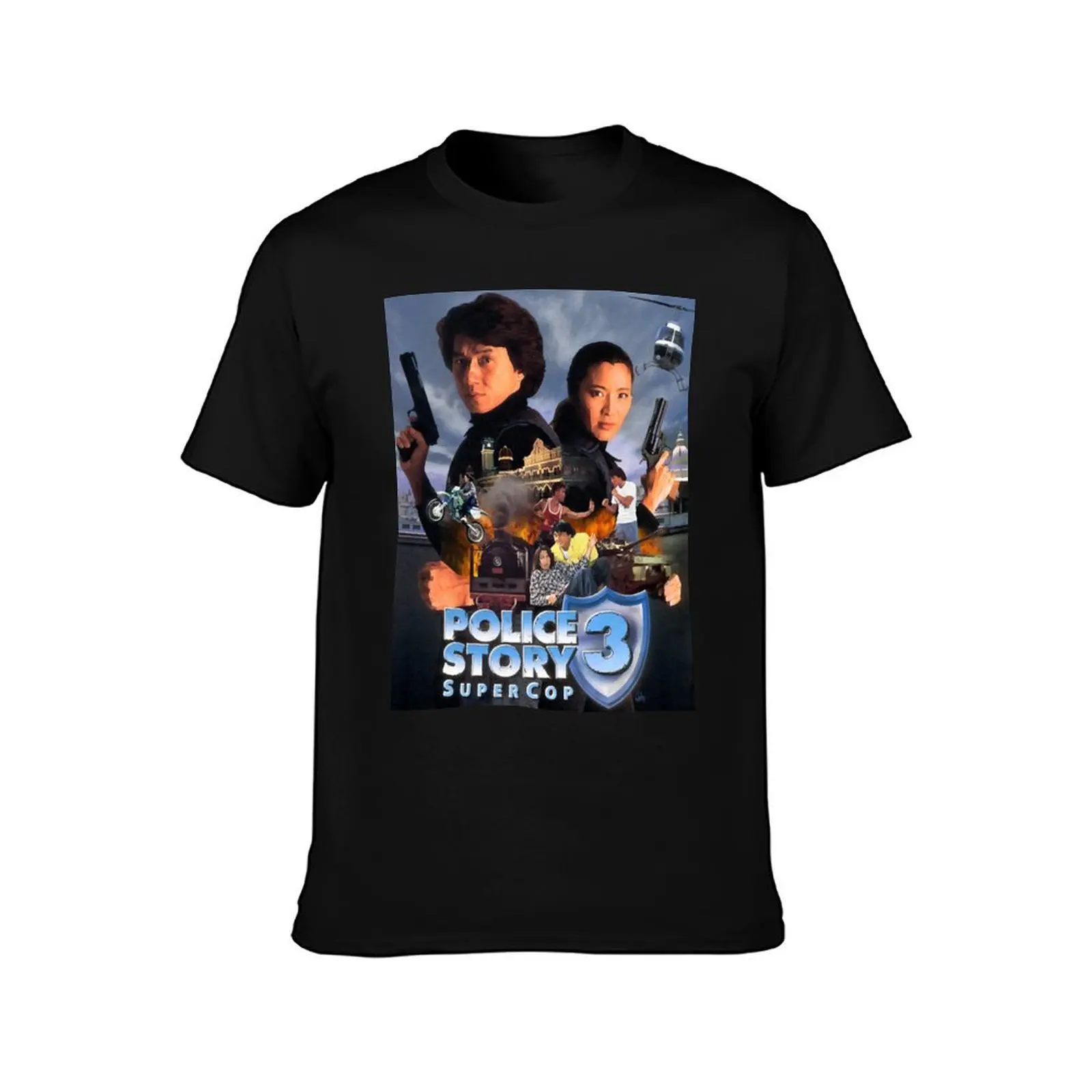 Jackie Chan POLICE STORY III SUPER COP (Blue Shield) T-Shirt T-shirts oversize custom t shirt luxury t-shirt Men's t-shirts