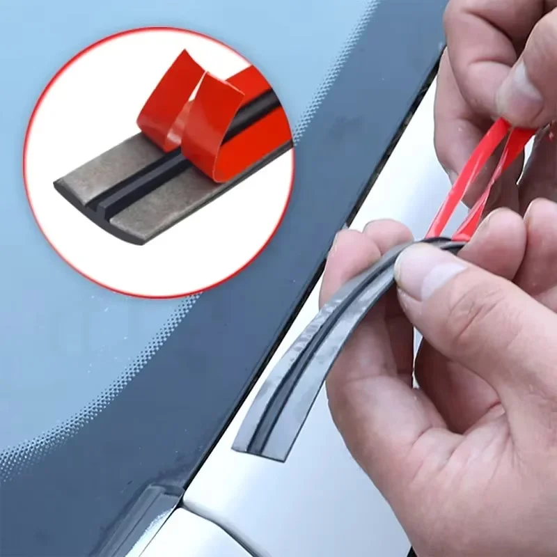 Car Rubber Seal Strips Auto Seal Protector Sticker Window Edge Windshield Roof Rubber Sealing Strip Noise Insulation Accessories