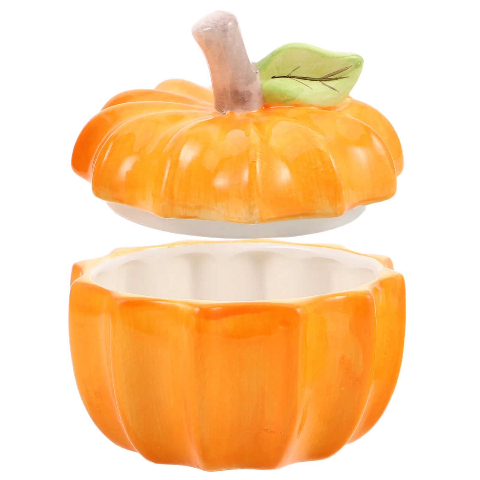 

Ceramic Pumpkin Cookie Jar Airtight Lid Halloween Candy Storage Kitchen Countertop Decorative Canister Candy Jar