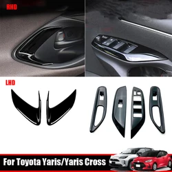 For Toyota yaris Yaris Cross 2020-2022 Front Door Handle Strip Armrest Window Lift Button Control Panel Decor Cover Accessories