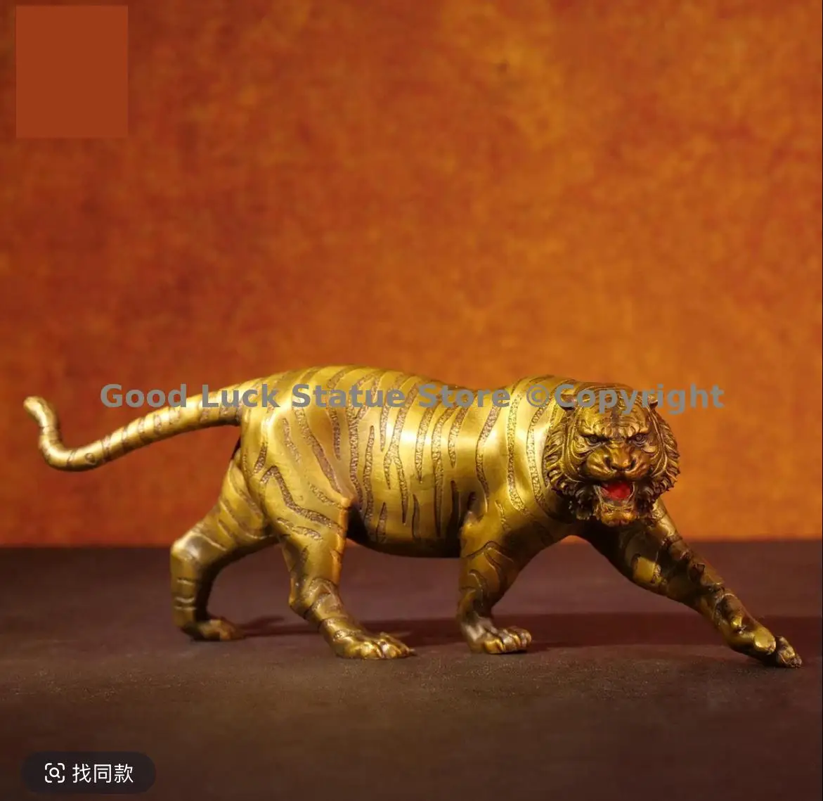 TOP COOL Powerful tiger Lion leopard lucky bronze sculpture Home office desk Beautiful decorative ornament best business gift