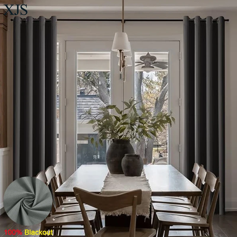 Verdunkelungsvorhang, 1 Stück, wärmeisoliert, langer Vorhang, Raumdekoration, verdunkelnde Tülle, Vorhänge für Wohnzimmer, Schlafzimmer, Fenster