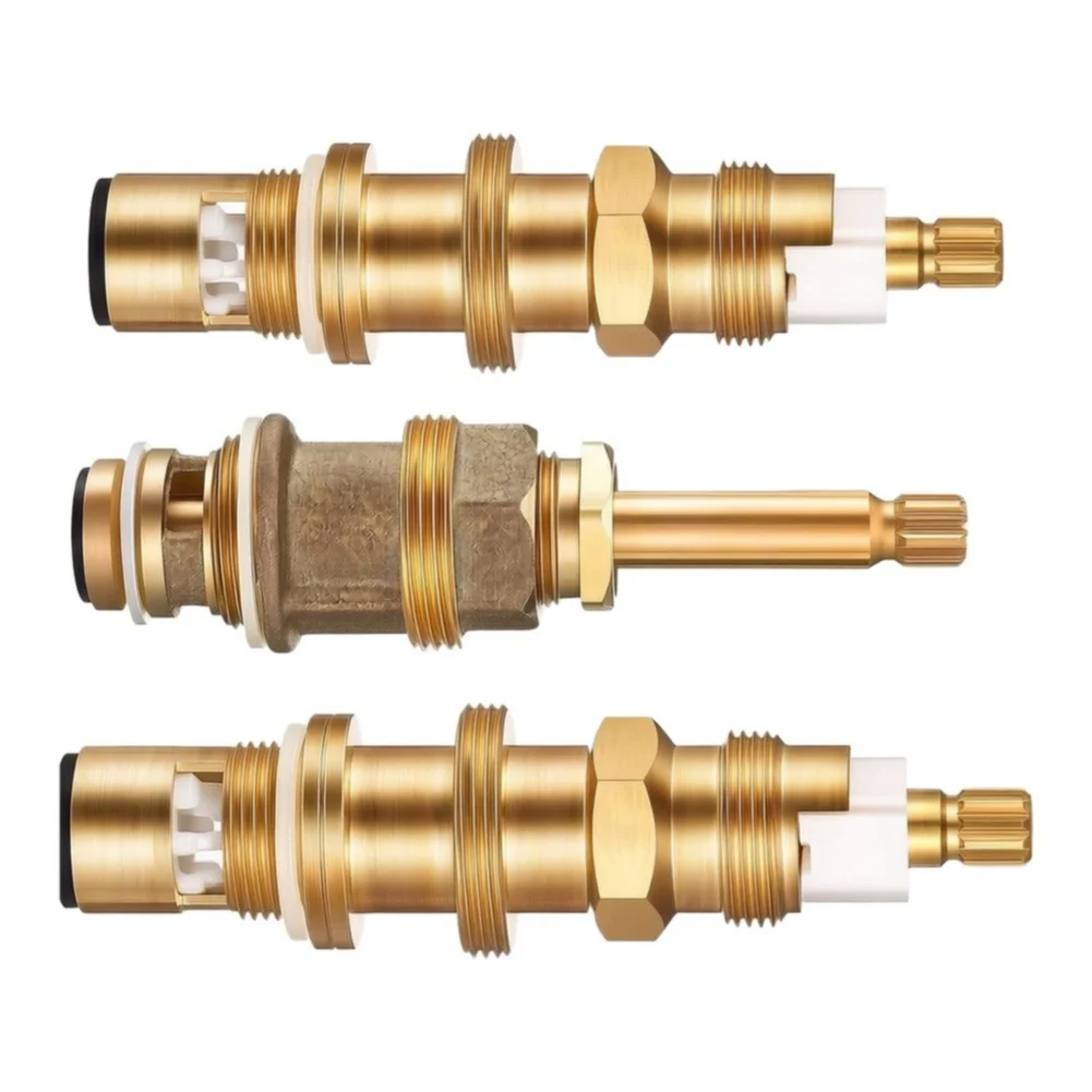 Two Brass Valve Cores and One Diverter for Stem for 910-030 and 910-022 Compatible Tub and Shower Faucet Systems