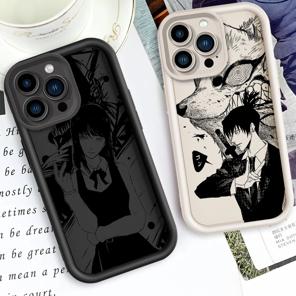 جراب هاتف بمنشار فني للعين ، TPU ، أنيمي ، فاخر ، Apple ، iPhone 15 ، 14 ، 13 ، 12 ، 11 ، XS ، XR ، X Pro Max ، Plus