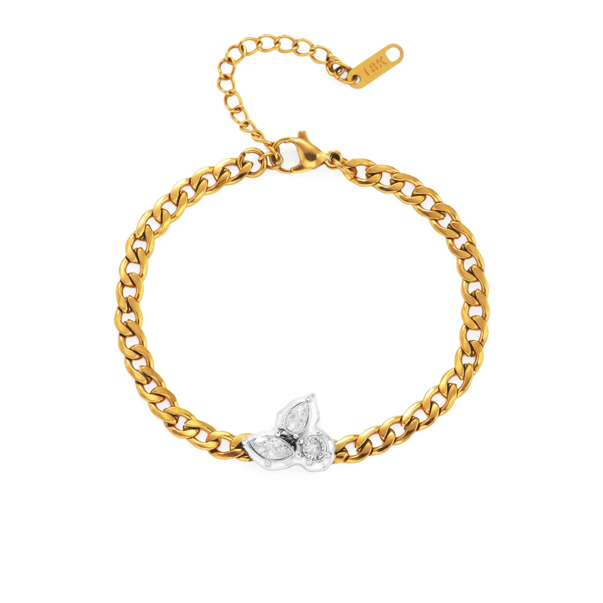 18k Gold Plated Tarnish Free Vintage Lucky Tear Zircon Design Pendant Chunky Chains Choker Necklace for Women Designer Jewelry
