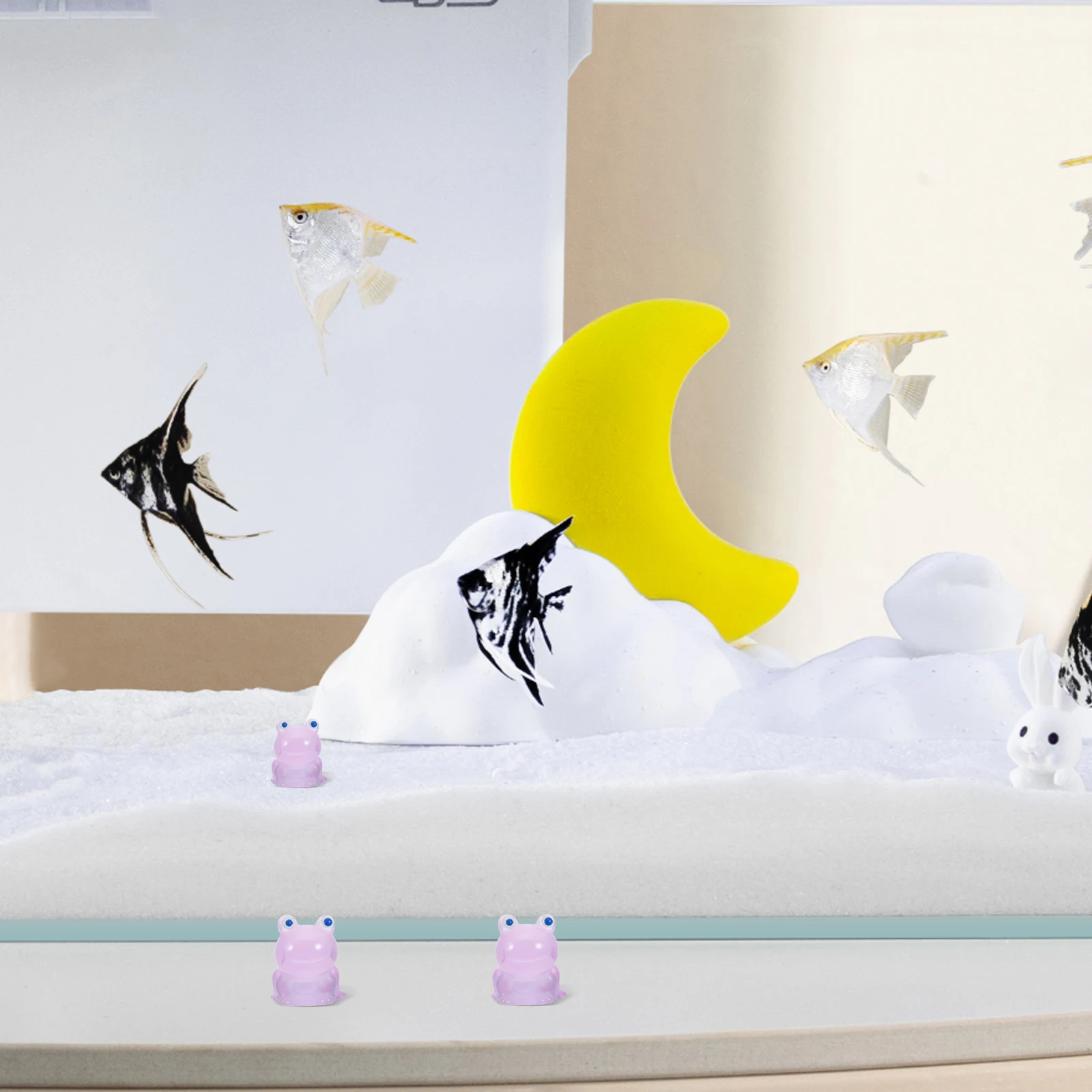 

4 Pcs Glow-in-the-dark Frog Ornaments Little Resin Frogs Fish Tank Garden Statues Decorations