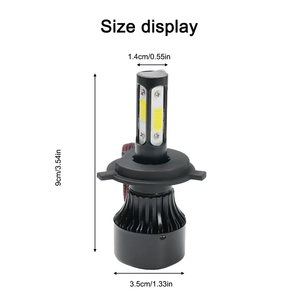 

High/Low Beam Headlights Spotlight Waterproof 2500W 375000LM 4-Sides 6500K Conversion HB2 Replacement Shockproof