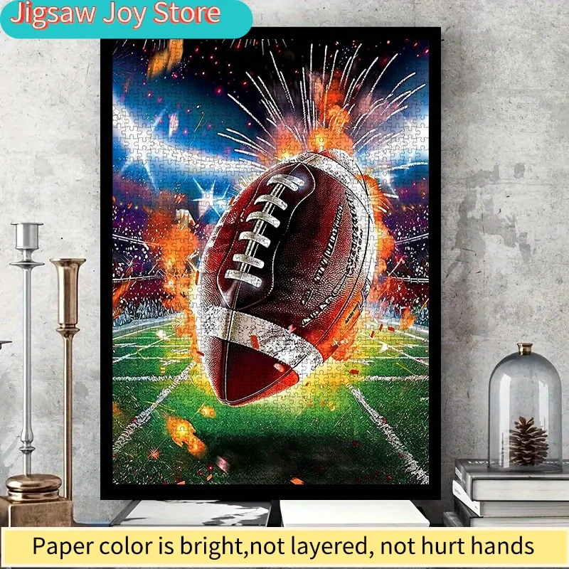 DIY paper puzzle, American football sports theme, high-quality white card material. Suitable for family bonding puzzles, frie