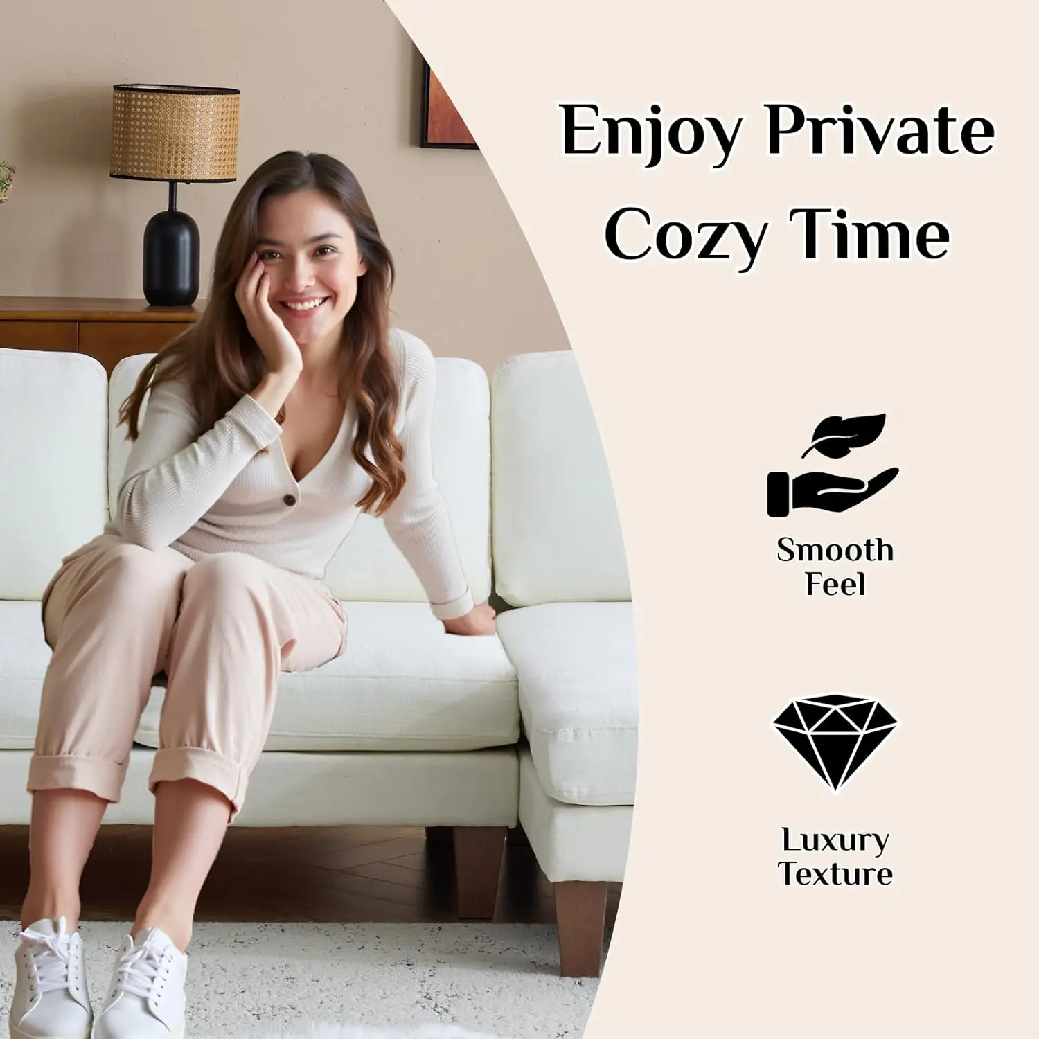 أريكة منزلية مقسمة على شكل حرف U مقاس 111 بوصة أريكة حديثة ذات 4 مقاعد مع كراسي من قماش الشنيل أريكة قابلة للتحويل مع خشب