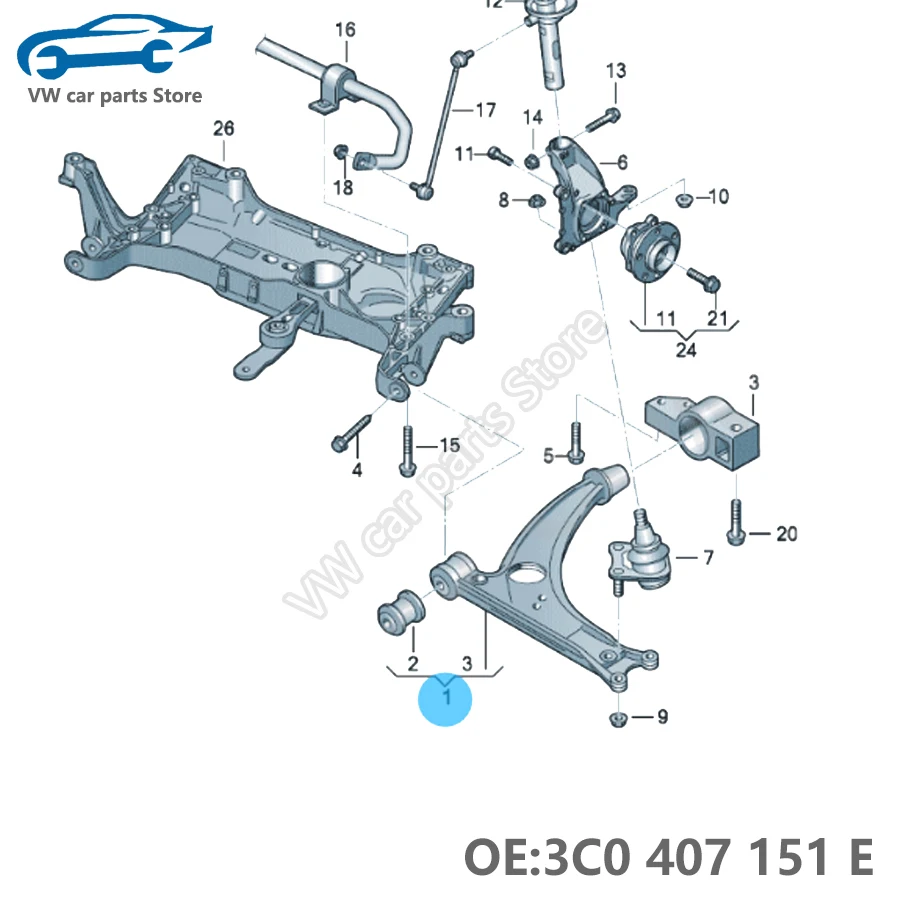 2008-2011 year Front lower control arm Thrust Arm for VW Tiguan Volkswagen Tiguan 3C0407151E,3C0407151B,3C0407151A,3C0407151G