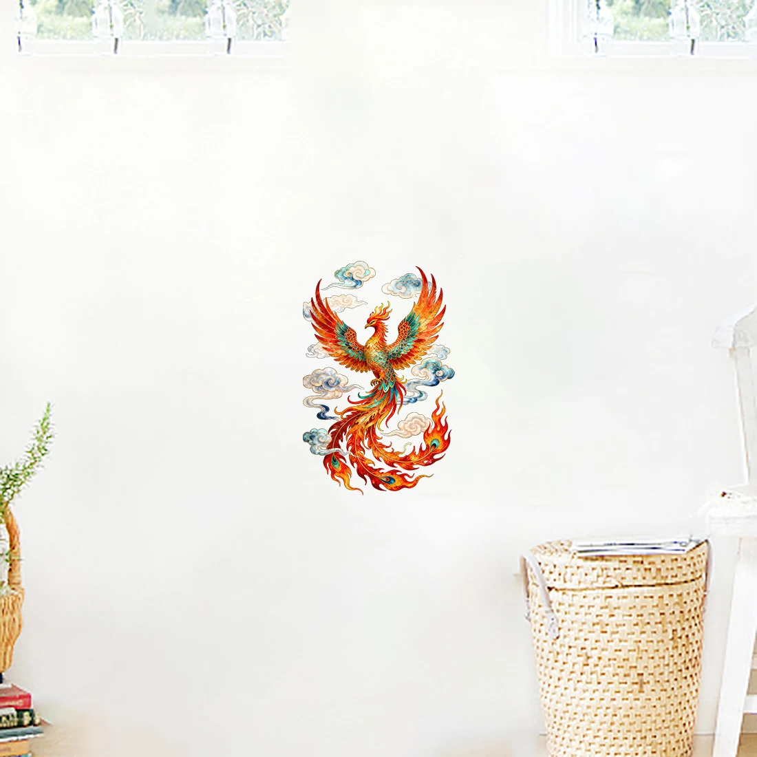 Three Ratels CFN8 Exquisite Colorful Phoenix Wall stickers for home decoration door decals Personalized car stickers