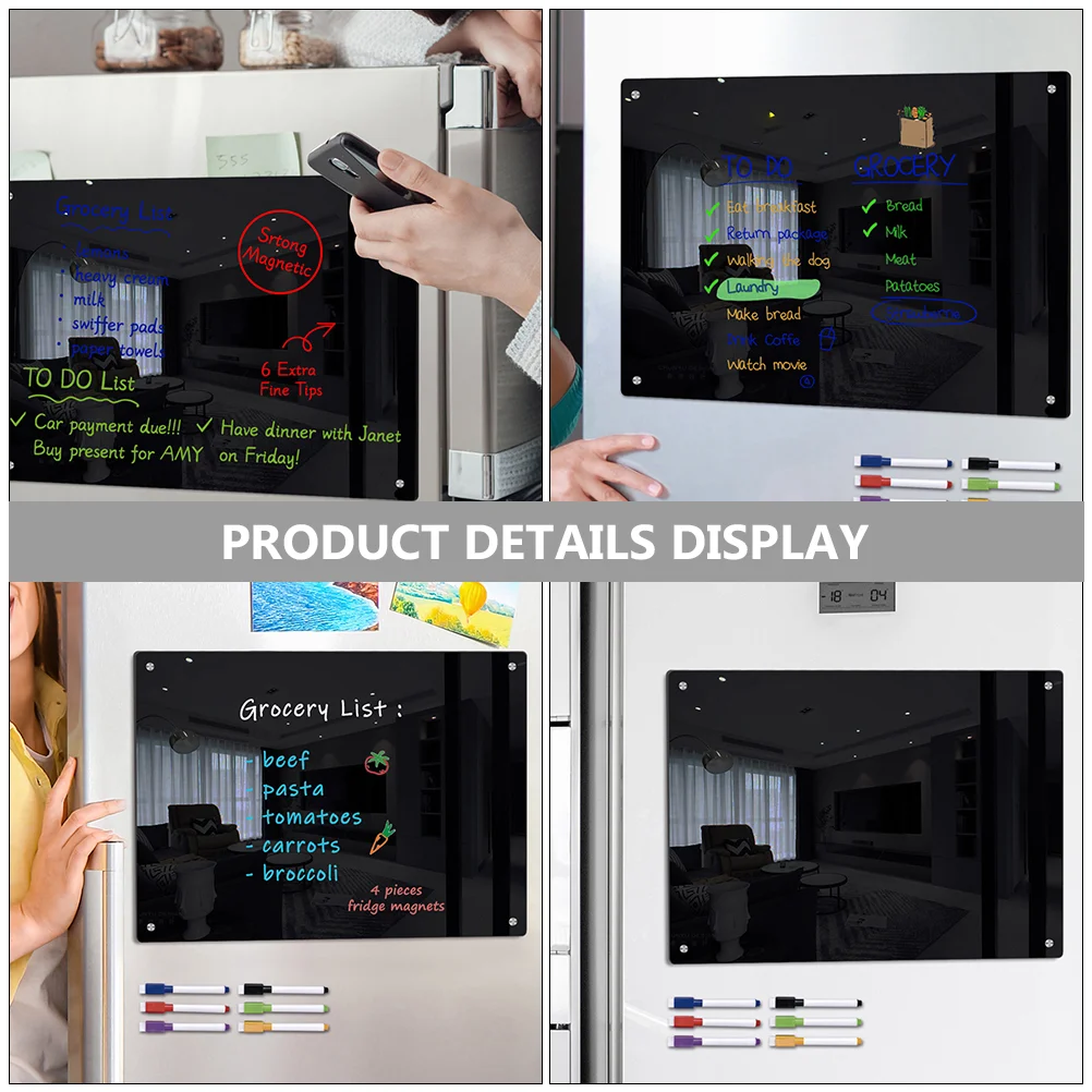 Rewritable Message Board Attach to Refrigerator Clear Writing Plate Acrylic Fridge Schedule