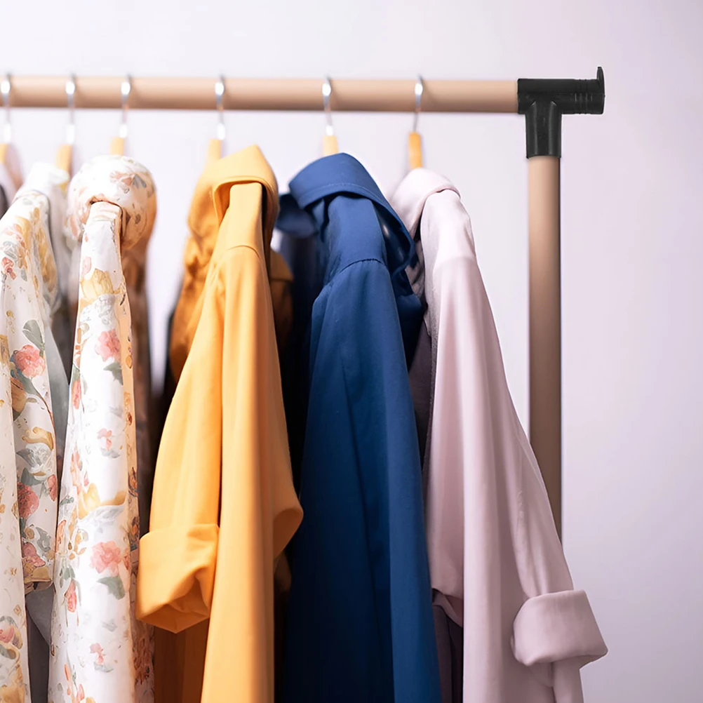 

4pcs Durable Clothes Drying Rack Connectors Right Angle Wardrobe Organizer Joints Secure Fit Clothing Pole Attachments