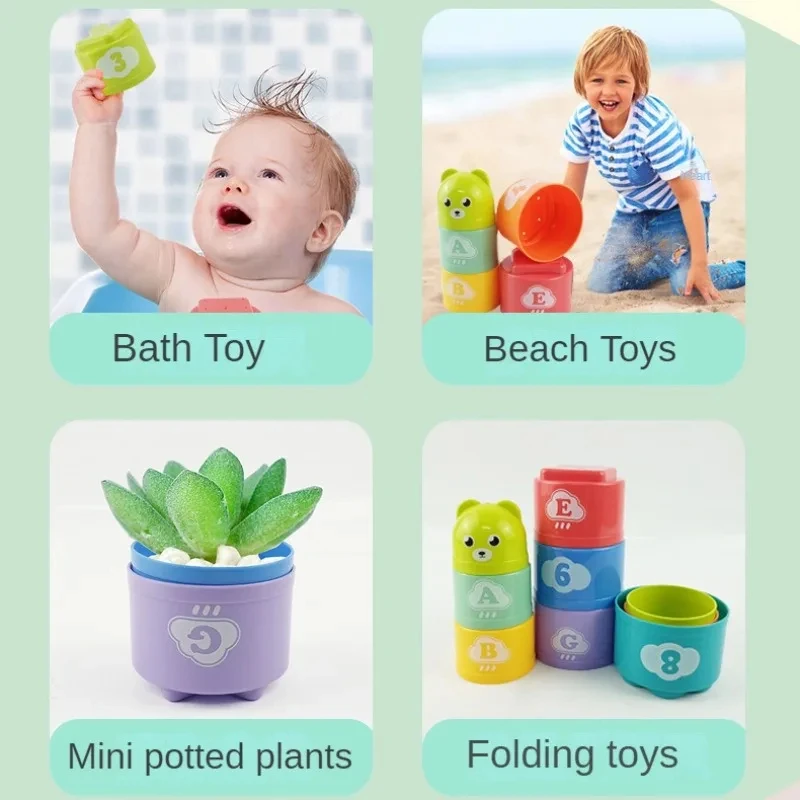 Kid Brain Response Battle Fold Cup Hand Speed Competition Fold Cup Baby Stack Game Early Education Puzzle Train Board Games Toy image 4
