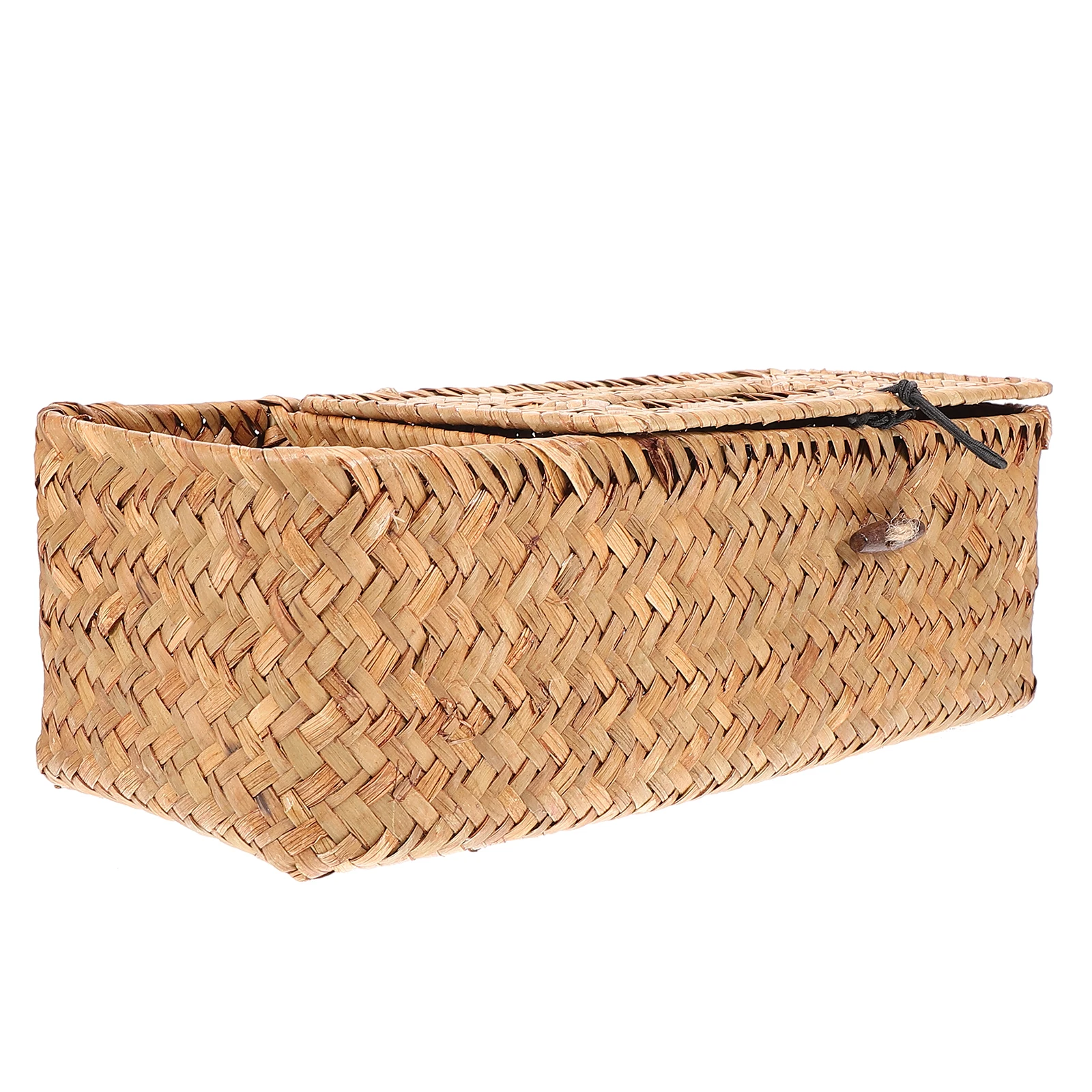 

Woven Seaweed Tissue With Metal Frame Rectangular Cover Farmhouse Decorative Storage For Home Office Car Household Tissue