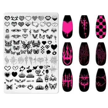 Kreslená postavička Halloween Nail Art Razítkovací destička Šablona Kouzelnická Zvířata Srdce Obrázek Šablona Forma Na Nehty Nástroje pro Tisk Kreslení 12 nejlepší prodej Samolepka na nehty s motivem Harryho Pottera - №10