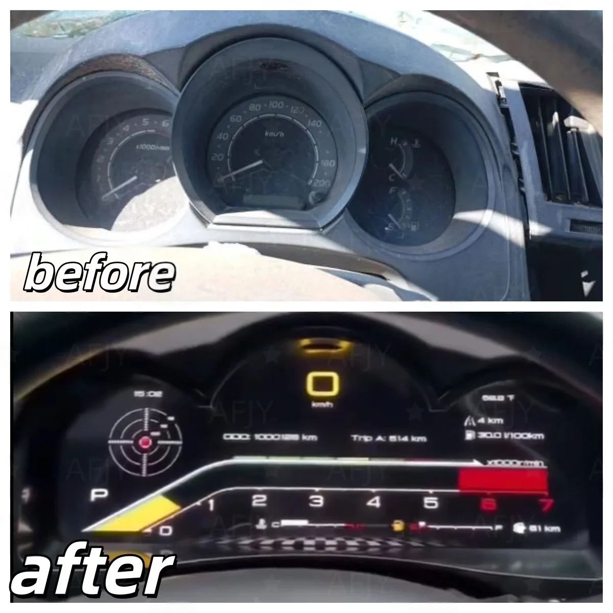 12.3 Inch New Design Digital Cluster For Toyota Fortuner/ Hilux Vigo 2005-2015 Car LCD Dashboard Auto Speedometer Linux System