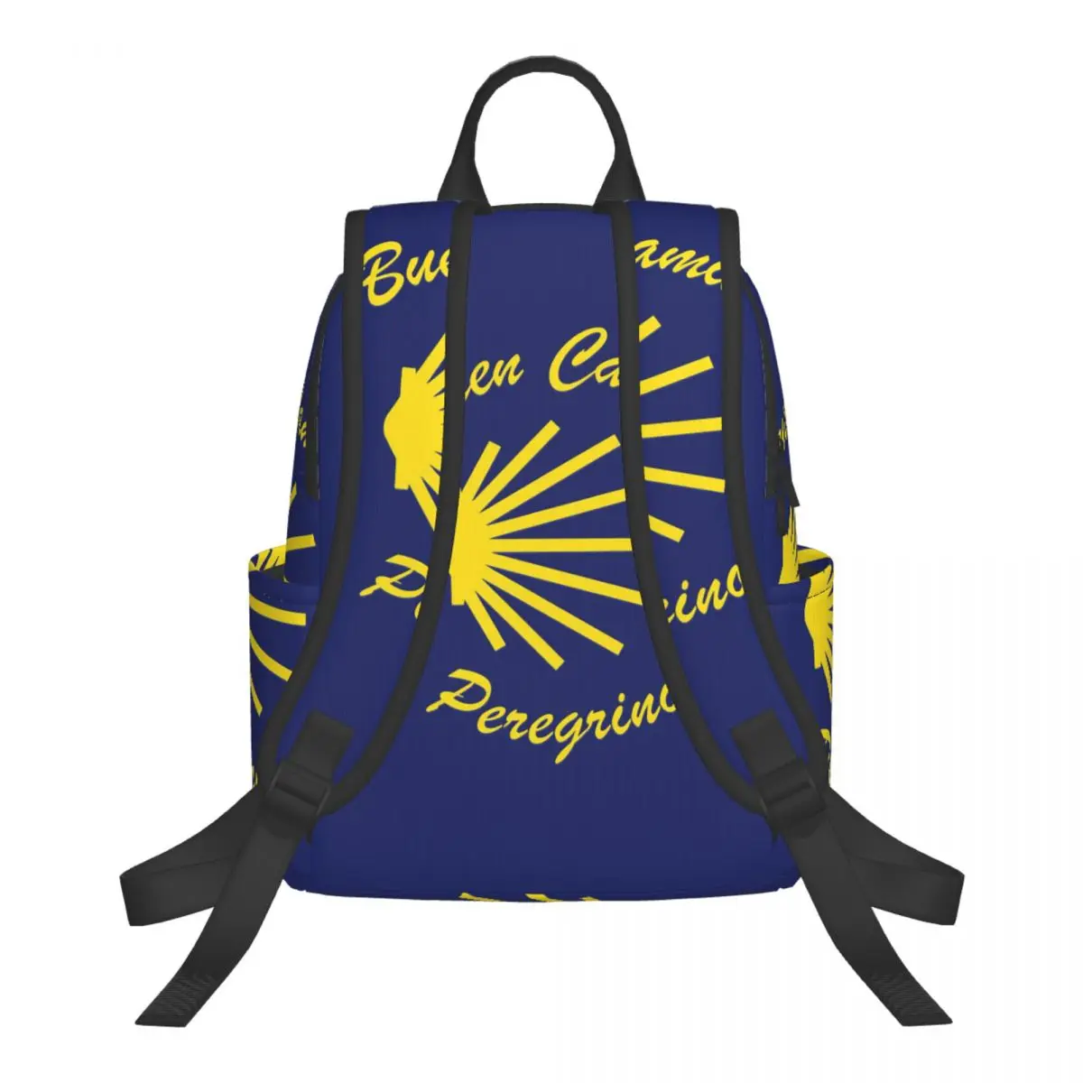 Yellow Camino De Santiago Scallop Shell Student Backpack School Bag Hiking Travel Daypack for Men Women Bookbag Shoulder Bags