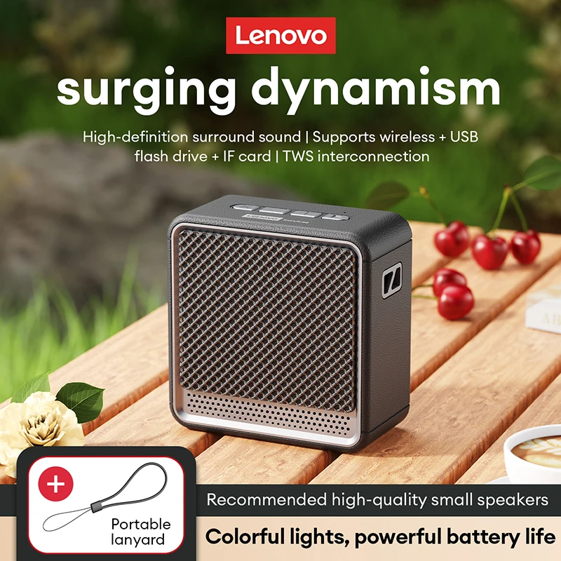 

Lenovo HD109 Wireless Bluetooth Speaker Mini Portable Outdoor Bass Sound Waterproof TWS Stereo Speaker Multifunctional Sound Box