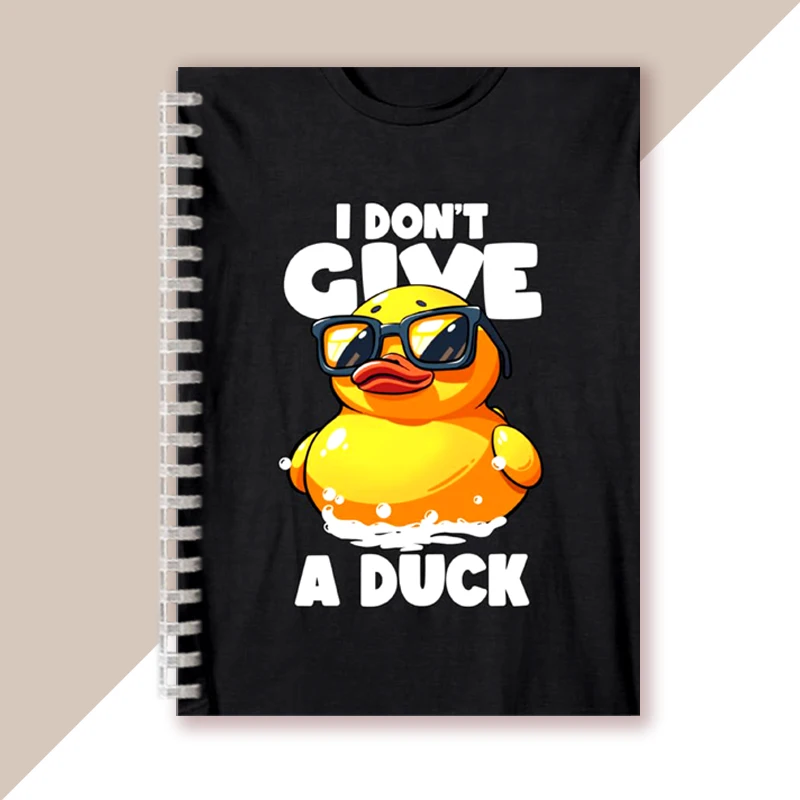 A5 Spiral Notebook - What the Duck Print Art Picture Funny Cute Animal - Dont Duck With Me - Writing Pad Note Book Diary Gift