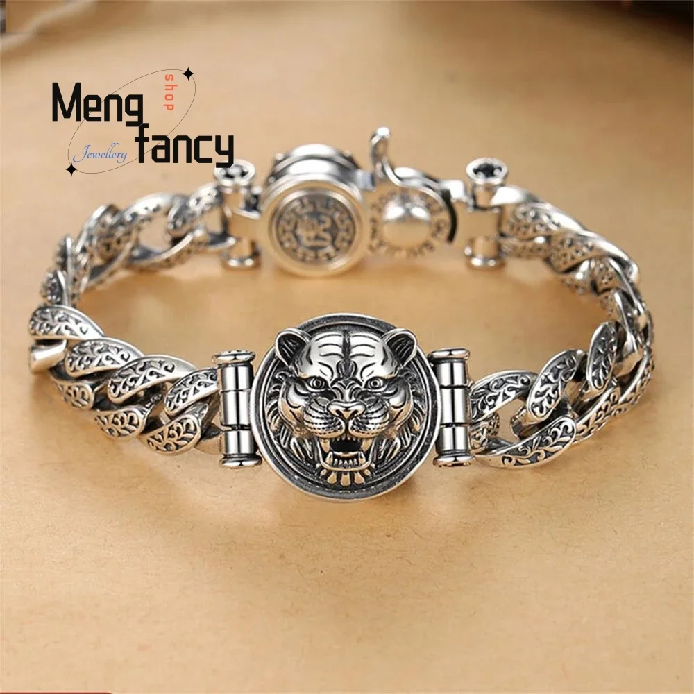 

Personality Male Fashion Male Tiger Zodiac Atmosphere Wild Thai Silver Bracelet Exquisite High-grade Luxury Quality Fine Jewelry