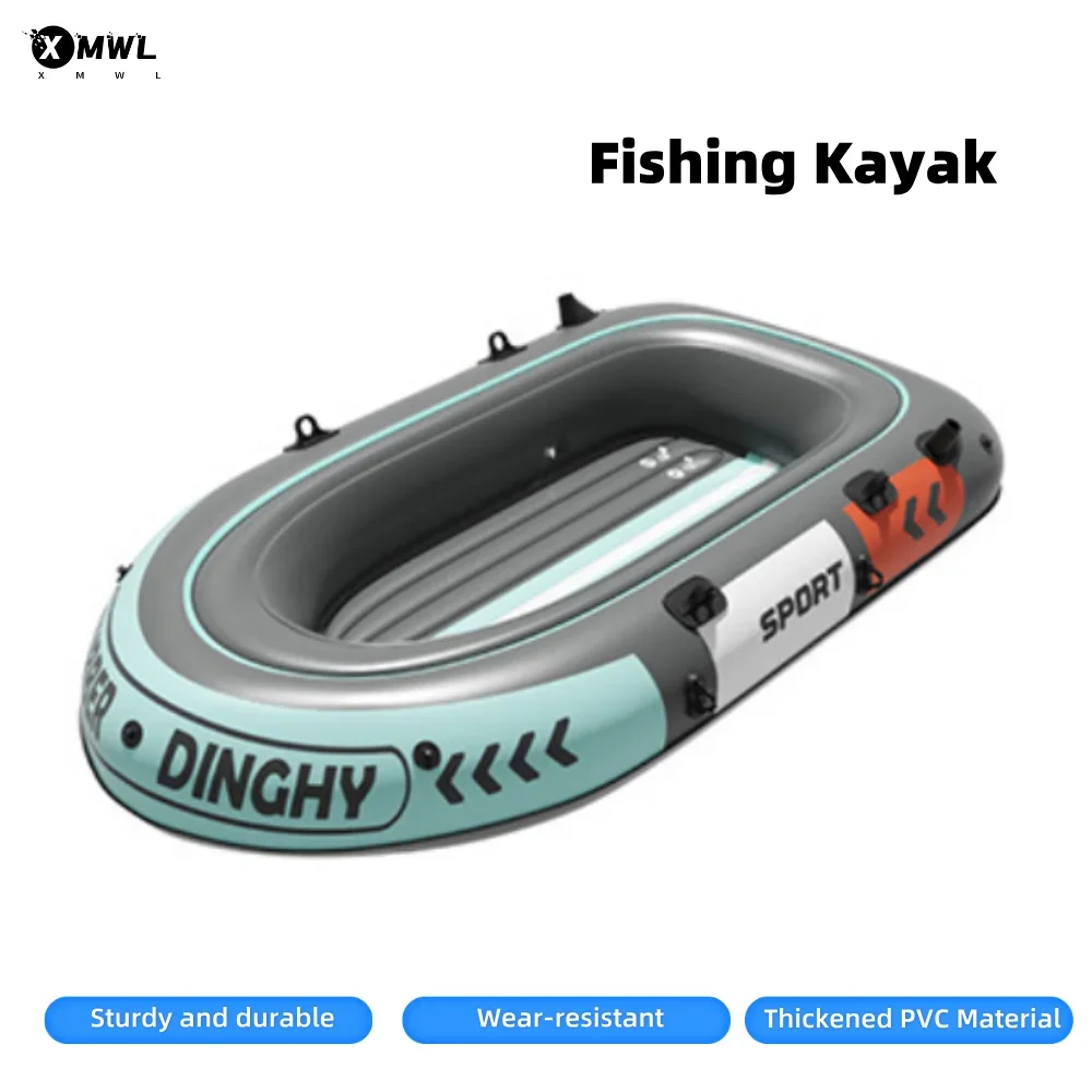 Inflatable Fishing Kayak with Wireless Charging Inflatable Seat Fishing Base Oar Air PumpThick PVC Wear-resistant Anti-collision