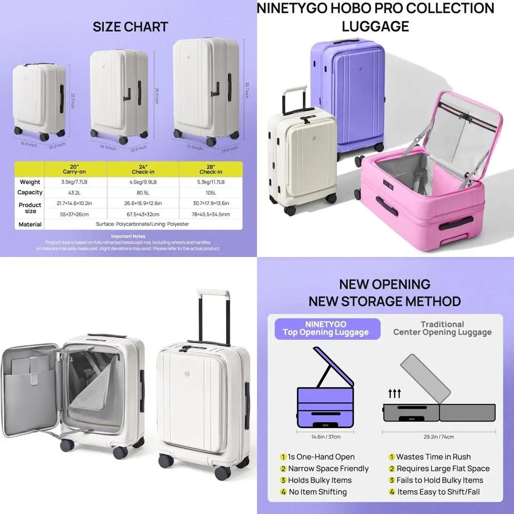 20 Inch Expandable Hard Shell Carry-On Suitcase with TSA Lock and 360° Spinner Wheels - Airline Approved, White