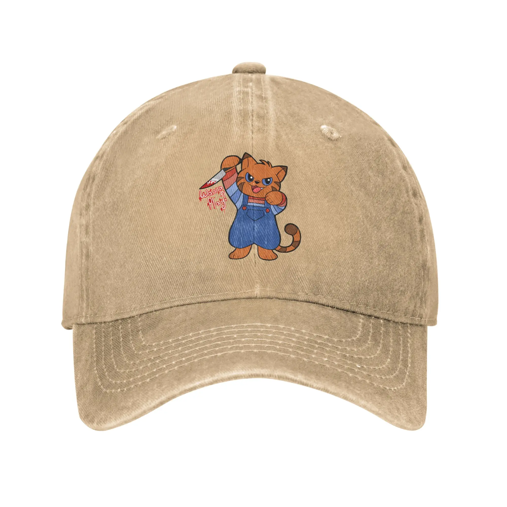 Kitty Chucky (w  Text) Fashion Baseball Cap  Dad Hat Cap Male  Hiking Cap Male
