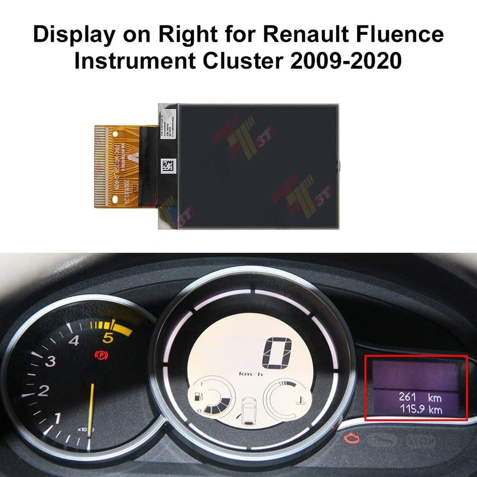 Display on Right for Renault Fluence Megane 3 Instrument Cluster