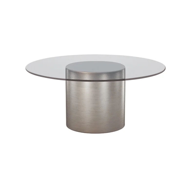 

Nordic simple stainless steel coffee table Modern living room size combination Round coffee table Balcony side table