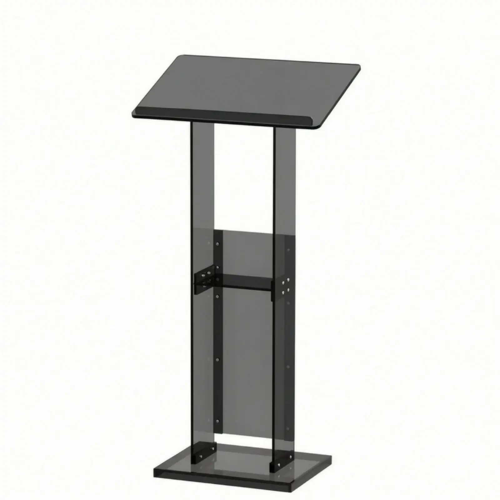 Acrylic Podium Stand with Clear Shelf and Sturdy Support for Conference Room Stage Use School Ceremony and Public Speaking