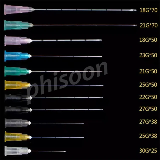 Fine Micro Korea końcówki igłowe kaniuli 18G21G22G25G/27G/30G zwykłe końce karbowane końcówka igły Endo strzykawka 2 sztuk/paczka * 10 części narzędzi