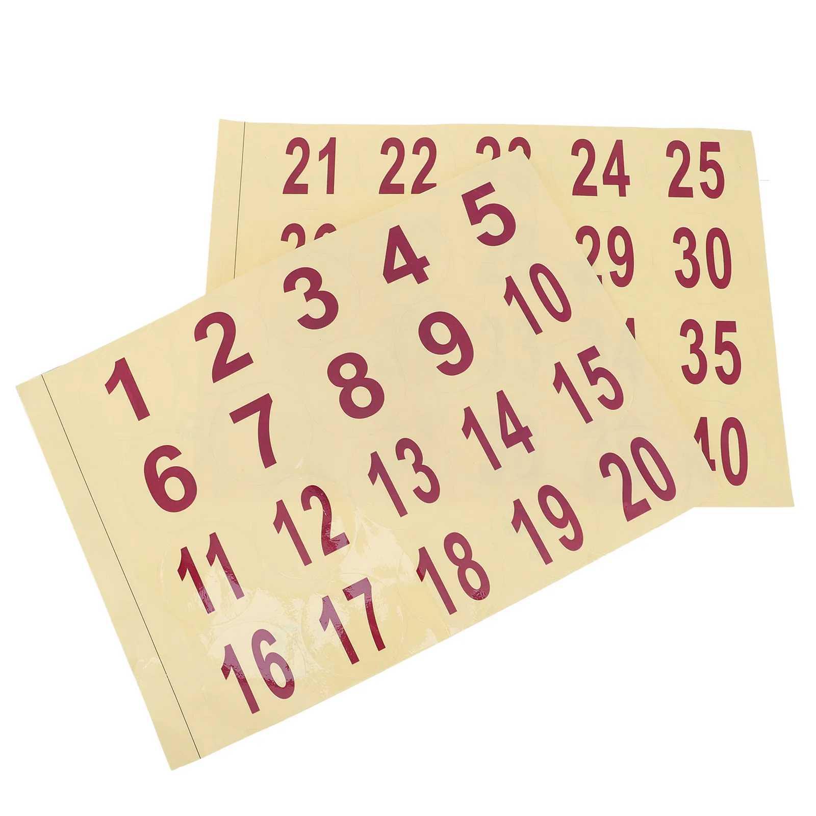 

2 Sheets Waterproof Number Stickers Round Pvc Pasters For Clothes Garden Position Marking File Labels Easy Tear Off