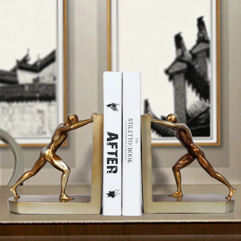 Baishun Creative Hercules L-Type Bookend Office Book Stand Study Bookend Resin Book Stand Domestic Ornaments