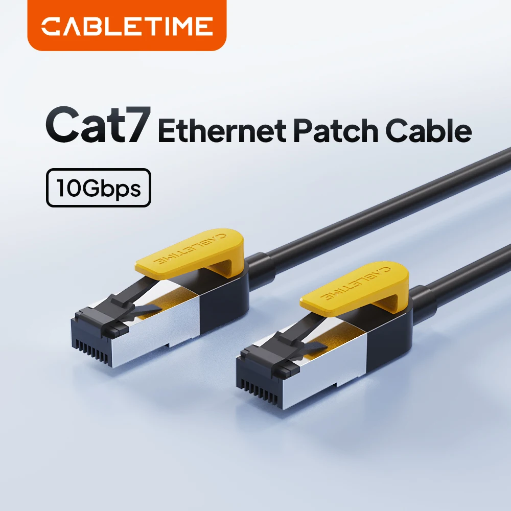CABLETIME Cat7 Ethernet Cable High Speed 10Gb RJ45 Lan Network Cable CAT 7  Internet Patch Cord For Computer Router Laptop