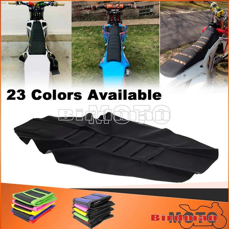Black Dirt Bike Enduro Ribbed Traction Seat Cover Cushion Pad for Honda Kawasaki KLX KXF CRF CR XR CRM WR YZ RM 125 250 450 500