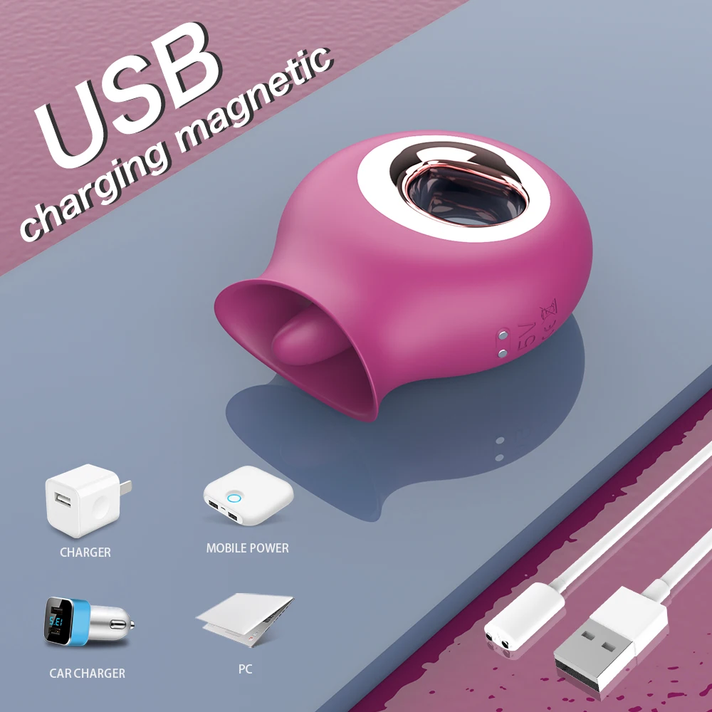 Female Vibrator G-Spot Dildo Clitoral Nipple Stimulator Oral Tongue Pussy Vagina Sex Toy Women Suitable for 18+