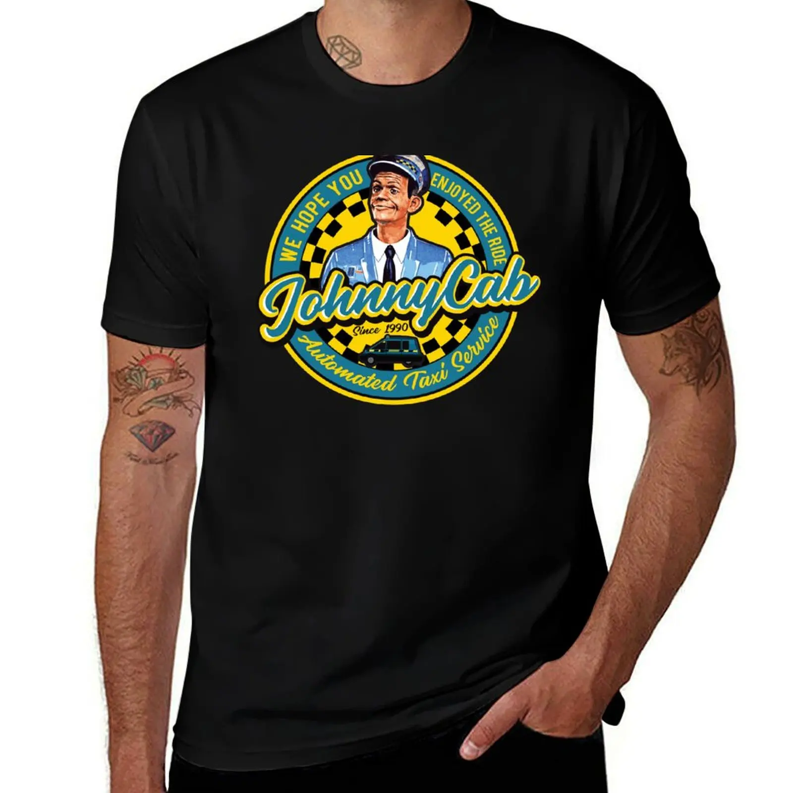 JohnnyCab Automated Taxi Service T-Shirt Sports Casual Short Sleeve Cotton Tee T-Shirt