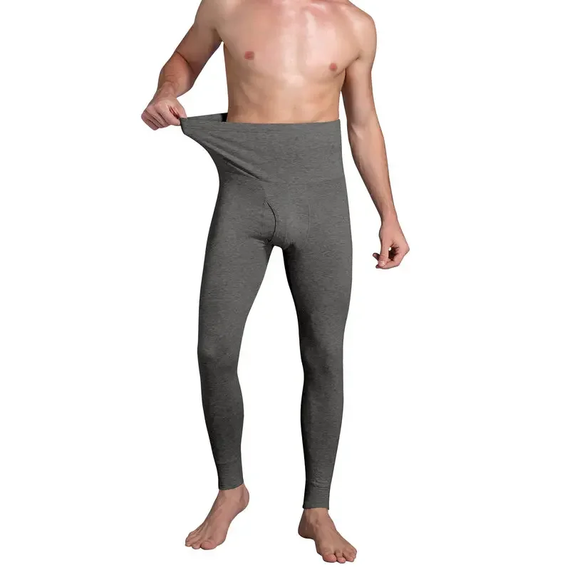 Mens Cotton Breathable Long Johns Men Warm Thermal Underwear Bottoms High Waist Pajama Pants Male Underwear Pants Man Leggings