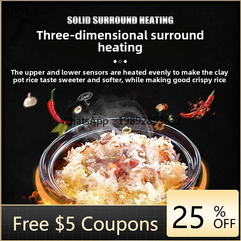 BB  automatic rice cooking machine intelligent commercial multi-person casserole electric pottery restaurant farm