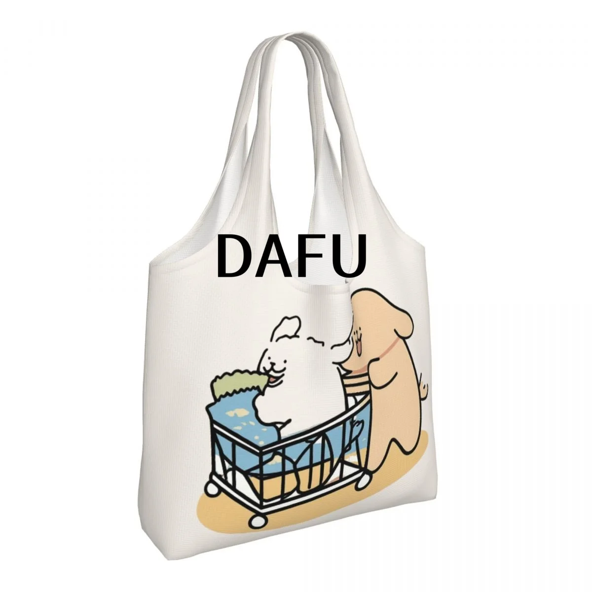 Shopping Adventures With Friends Large Capacity Canvas Tote Bag Single Shoulder Commute Bag For Women Eco-Friendly Shopping Bag