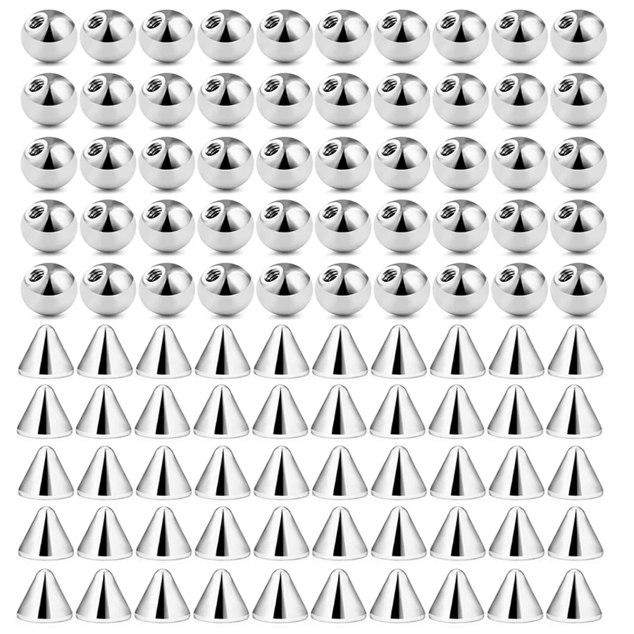 100 sztuk 16G 3mm wymiana zapasowe kulki kolce Labret sztanga Bar Piercing załączniki 16g DIY biżuteria do ciała ze stali nierdzewnej