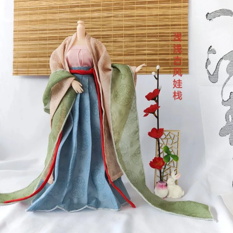 

1/6 масштаб династии Сун Hanfu синяя серия красная серия фигурки модель одежды для 12-дюймовых хобби женский корпус куклы аксессуар