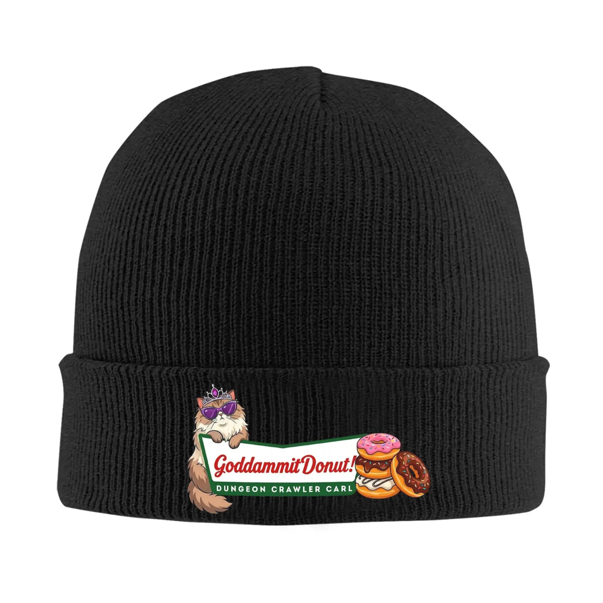 Goddammit Donut Dungeon Crawler Carl Knitted Hat Beanies Autumn Winter Hats Warm Acrylic  New  Caps Men Women Gift,
